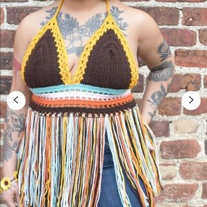 XS Fringe Crochet Top